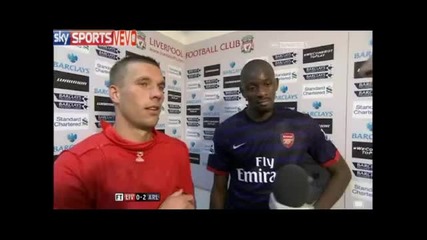 Arsenal vs Liverpool 2-0 podolski & Diaby 02 09 2012