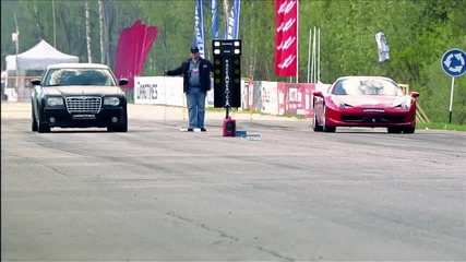 Chrysler 300c Srt-8 vs Ferrari 458 Italia vs Ford Mustang vs Audi Rs6