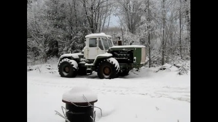 Htz T-150k Scania V8 Starting the Green engine -10°c