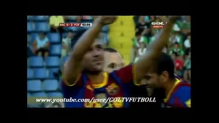 Racing Santander vs Barcelona Goal Villa 29.08.2010 