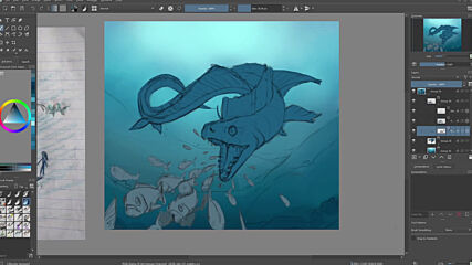 edrawing my old art Sea Dragon Speedpaint krita_1080pfhr