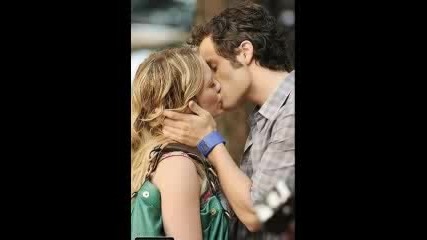 Penn Badgley & Hilary Duff - Kissing Couple