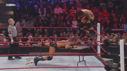 Randy Orton Rko's Wade Barrett through a table - Tlc 2011