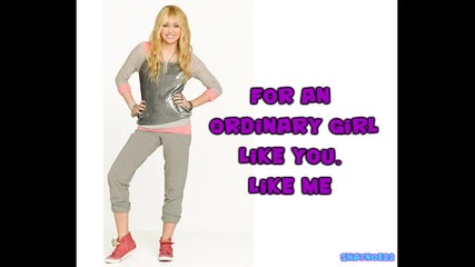 Hannah Montana Forever Miley Cyrus - Ordinary Girl Lyrics -