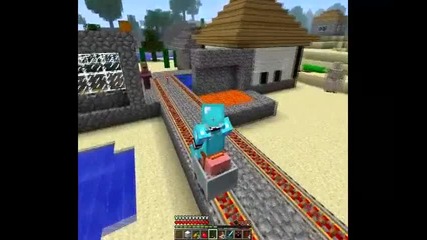 Minecraft возене на прасе в количка