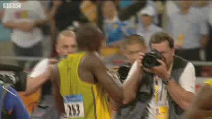 Юсейн Болт Поставя Трети Световен Рекорд на Олимпийските Игри в Пекин 2008г. *hq* 