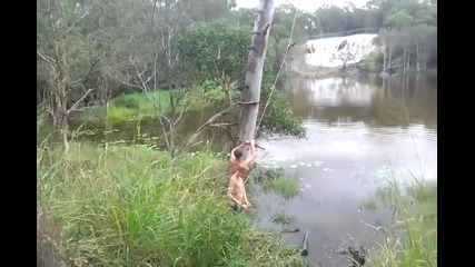 Скок в язовир с въже