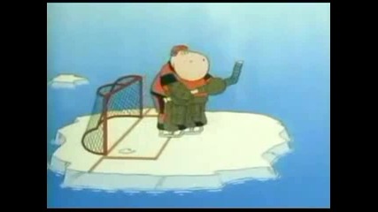 Sports Cartoon - Lonely Hockey