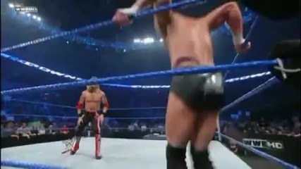 Edge Spears Dolph Ziggler on Mid-air!
