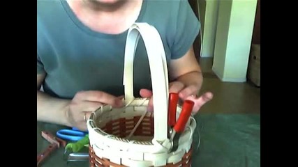 Basket Weaving Video #18b - How to Finish Lashing a Basket Rim