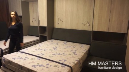 Мебелна композиция с две Падащи легло и диван от hm-masters.com