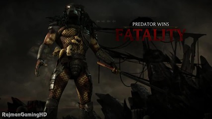 Mortal Kombat X - Predator does All Fatalities Hd Хищникът прави всички фаталитита