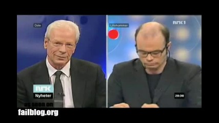 На интервюиращ му пада слушалката в ефир и започва да си я търси! 