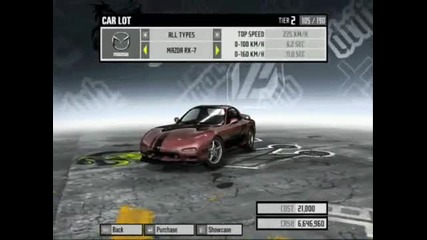 Need For Speed Pro Street All Cars