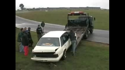 180sx and Vl Turbo drift crash at Oran Park