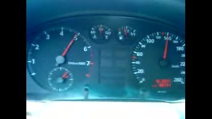 ускорение на Audi A4 1.8 20v 0 - 100km/h по надолнище