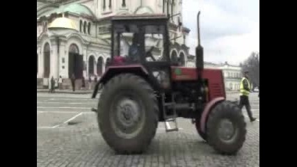Протест На Трактори В София
