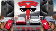 Новият iPhone 15 има персонализиран бутон за отключване на автомобил Tesla!🧐