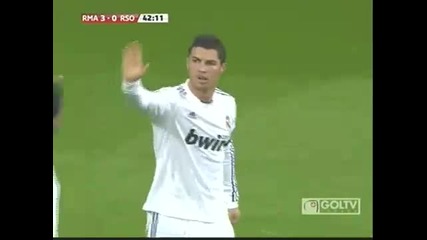 Втория гол на Роналдо срещу Реал Сосиедад 06 02 2011 