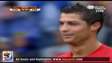 21.06.2010 Португалия - Северна Корея 6:0 Гол на Кристиано Роналдо - Мондиал 2010 Юар 