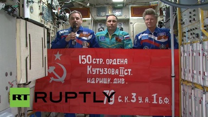 ISS: Russian crew members mark Victory Day 2015 from space
