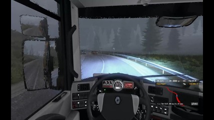 Euro truck simulator 2 - Дъжд мъгла + рисково шофиране