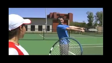 The Rapping Weatherman plays tennis with college girls 