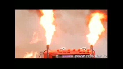 36000HP Jet Powered Truck - Shockwave at Night Under Fire