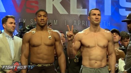 Anthony Joshua Vs. Wladimir Klitschko Official Weigh In And Face Off