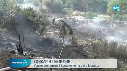 Няколко пожара в Пловдив, запали се и коритото на Марица
