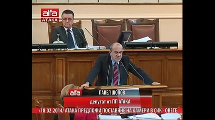 Павел Шопов - Пп Атака предложи поставяне на камери в Сик-овете. Тв Alfa - Атака 18.02.2014г.