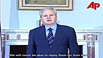 President Slobodan Milosevic declares victory over Nato aggressors 1999