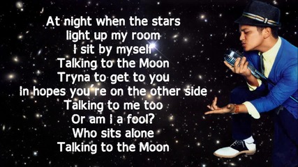 Bruno Mars - Talking to Moon ( Lyrics Video )