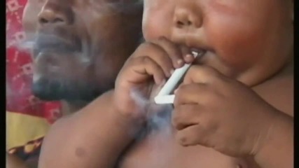 Indonesian baby on 40 cigarettes a day 