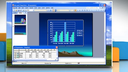 Microsoft® Powerpoint 2003: How to insert chart into presentation on Windows® Xp?