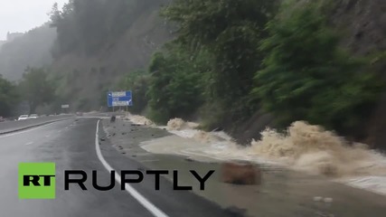 Russia: Sochi's drivers tackle the floods