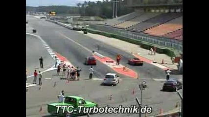 Vw Golf R32 Twinturbo vs Ferrari F430 