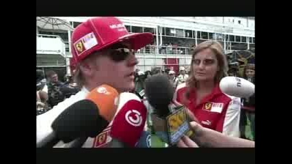 Kimi Raikkonen - Interview After Qualifying in Spain 2009 Vbox7