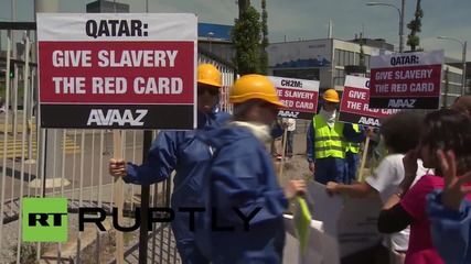 Switzerland: "Game over Blatter" - activists protest outside FIFA's annual conference