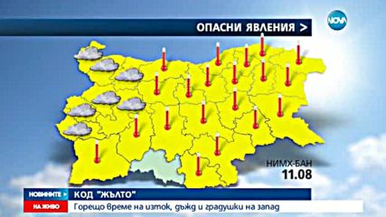 ОПАСНО ВРЕМЕ: Очакват ни валежи и градушки