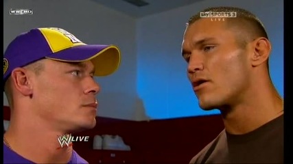 John Cena and Randy Orton Backstage Raw 18.10.2010 
