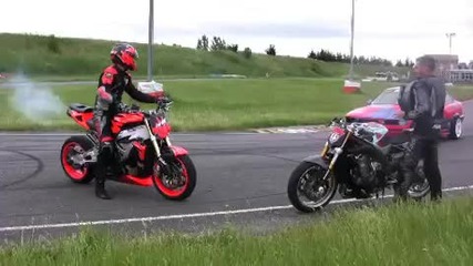 moto et motards - drift moto vs bmw