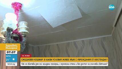 Зазидани прозорци и мухъл в общинско жилище в Кюстендил, в което е настанен мъж с ТЕЛК