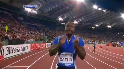 Джъстин Гатлин срещу Юсейн Болт 100m Diamond Legue 2013 Рим