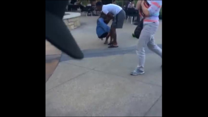 Girl Hoverboard Fail in Courtyard