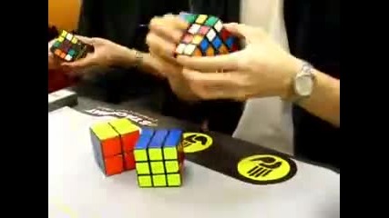 3 кубчета на рубик наредени за 1:30 минути !!!! 