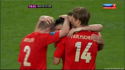 Евро 2012 : Русия 3 : 1 Чехия (втори гол на Aлан Дзагоев 79' минута ) 08.06.2012