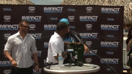 Hulk Hogan and Magnus at the Tampa, Fl Press Confrence for Impact Live