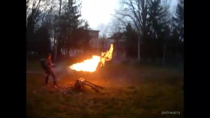 Ww2 German Flamethrower Replica in Action - Wwii Reenactment Snina 2010
