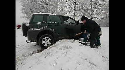 Land Rover Stuck On Snow Mound What A Fool 